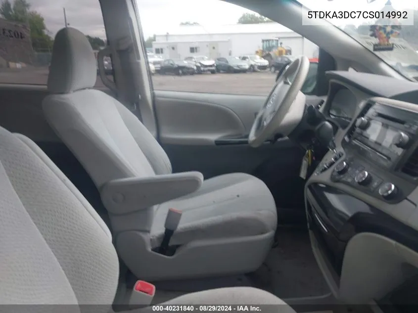 5TDKA3DC7CS014992 2012 Toyota Sienna Le 8 Passenger