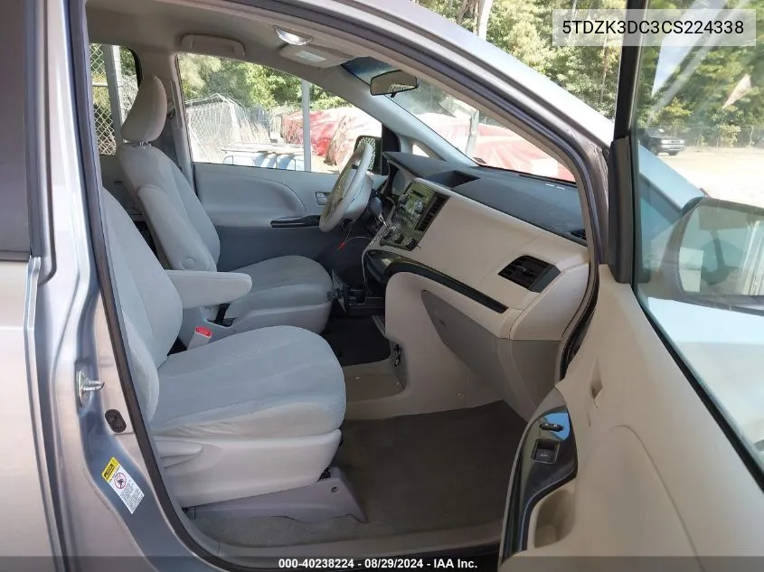 5TDZK3DC3CS224338 2012 Toyota Sienna Base V6 7 Passenger