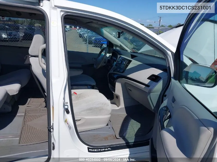 5TDKK3DC1CS231001 2012 Toyota Sienna Le V6 8 Passenger