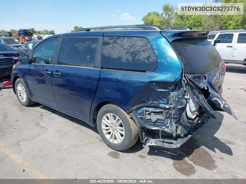 2012 Toyota Sienna Xle V6 8 Passenger VIN: 5TDYK3DC3CS273776 Lot: 40293895