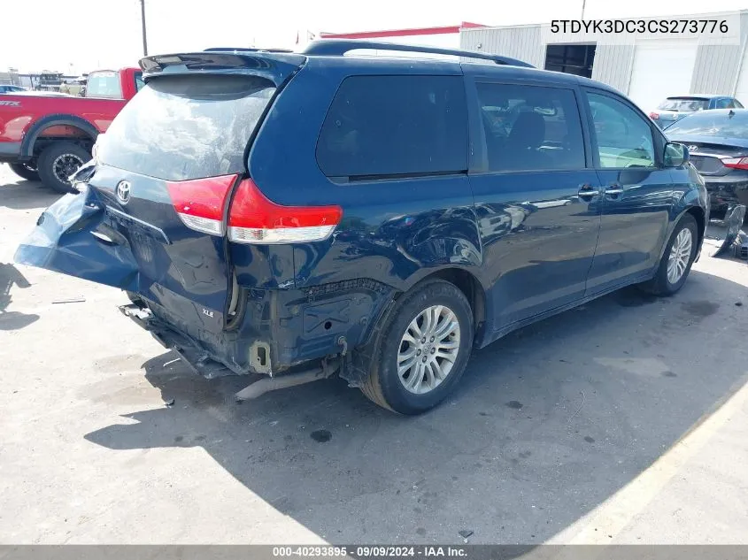 2012 Toyota Sienna Xle V6 8 Passenger VIN: 5TDYK3DC3CS273776 Lot: 40293895