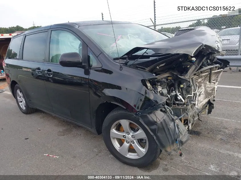 2012 Toyota Sienna Le VIN: 5TDKA3DC1CS015622 Lot: 40304133