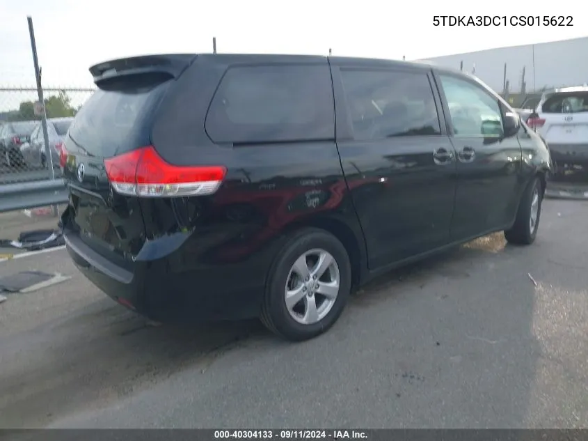 5TDKA3DC1CS015622 2012 Toyota Sienna Le