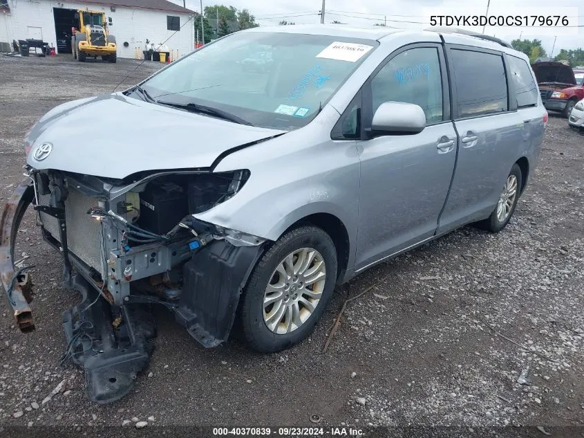 2012 Toyota Sienna Xle V6 8 Passenger VIN: 5TDYK3DC0CS179676 Lot: 40370839