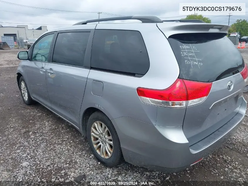 2012 Toyota Sienna Xle V6 8 Passenger VIN: 5TDYK3DC0CS179676 Lot: 40370839