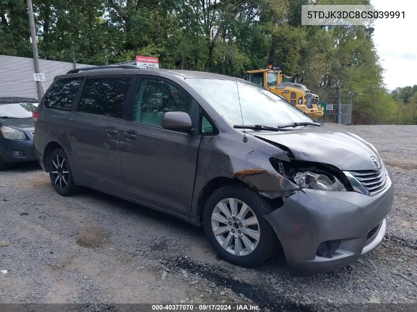 2012 Toyota Sienna Le 7 Passenger VIN: 5TDJK3DC8CS039991 Lot: 40377070