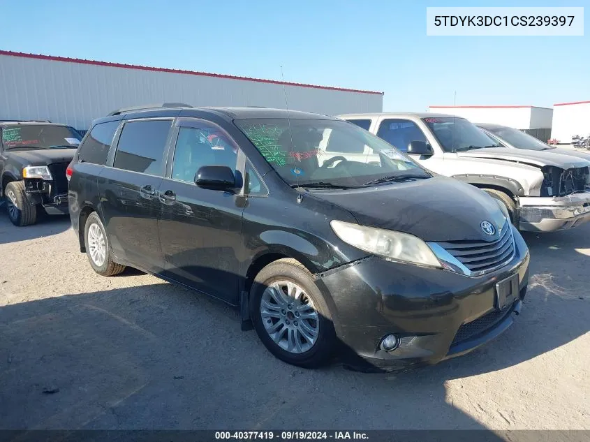 2012 Toyota Sienna Xle V6 8 Passenger VIN: 5TDYK3DC1CS239397 Lot: 40377419