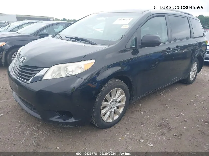 5TDJK3DC5CS045599 2012 Toyota Sienna Le 7 Passenger