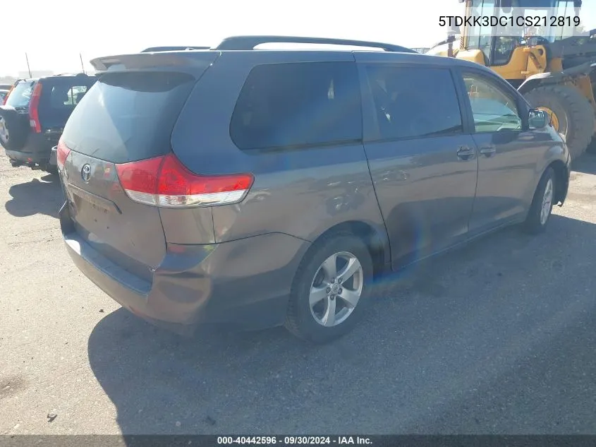 5TDKK3DC1CS212819 2012 Toyota Sienna Le V6 8 Passenger