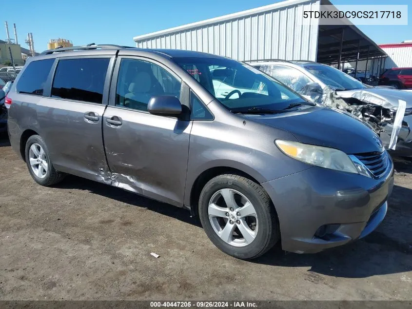 5TDKK3DC9CS217718 2012 Toyota Sienna Le V6 8 Passenger