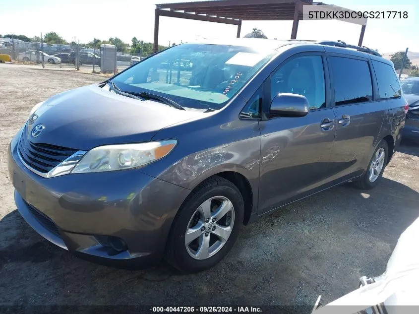 5TDKK3DC9CS217718 2012 Toyota Sienna Le V6 8 Passenger