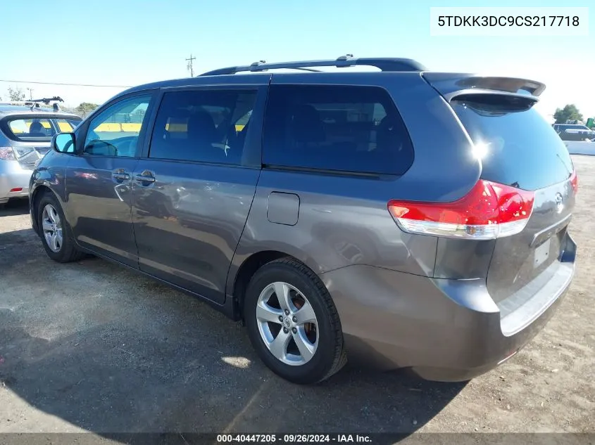 5TDKK3DC9CS217718 2012 Toyota Sienna Le V6 8 Passenger