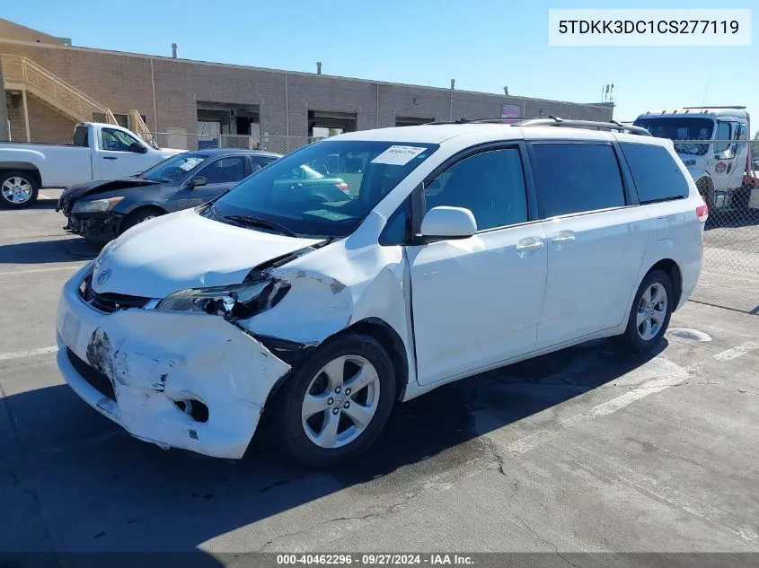 2012 Toyota Sienna Le V6 8 Passenger VIN: 5TDKK3DC1CS277119 Lot: 40462296