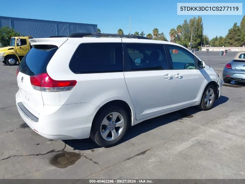 5TDKK3DC1CS277119 2012 Toyota Sienna Le V6 8 Passenger