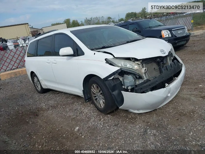 2012 Toyota Sienna Xle V6 8 Passenger VIN: 5TDYK3DC9CS213470 Lot: 40468652