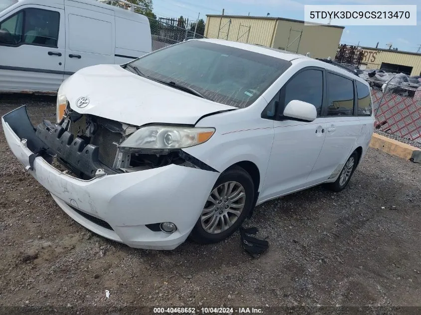 2012 Toyota Sienna Xle V6 8 Passenger VIN: 5TDYK3DC9CS213470 Lot: 40468652