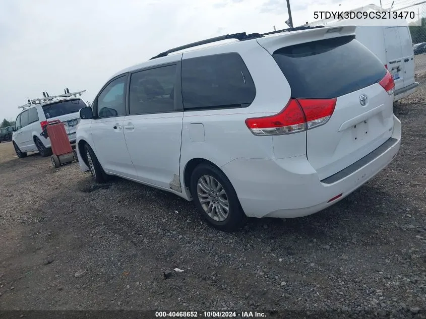 2012 Toyota Sienna Xle V6 8 Passenger VIN: 5TDYK3DC9CS213470 Lot: 40468652