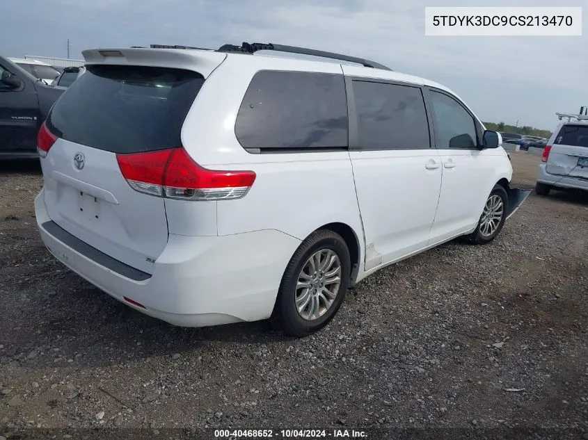 2012 Toyota Sienna Xle V6 8 Passenger VIN: 5TDYK3DC9CS213470 Lot: 40468652