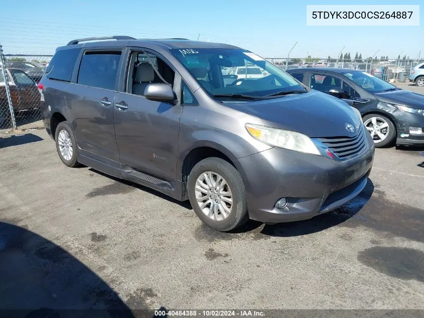 5TDYK3DC0CS264887 2012 Toyota Sienna Xle V6 8 Passenger