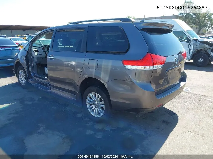 2012 Toyota Sienna Xle V6 8 Passenger VIN: 5TDYK3DC0CS264887 Lot: 40484388