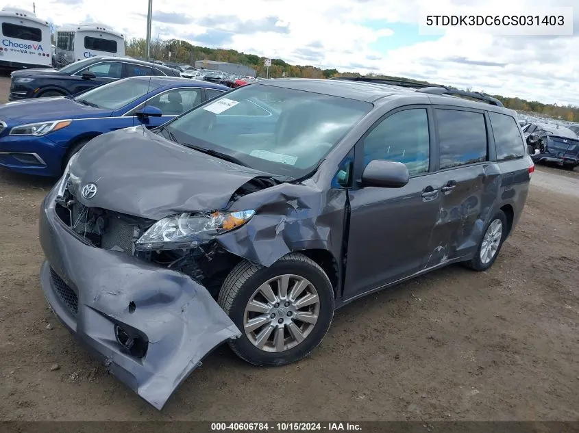 2012 Toyota Sienna Xle 7 Passenger VIN: 5TDDK3DC6CS031403 Lot: 40606784