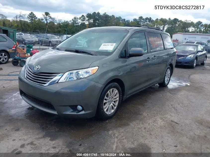 2012 Toyota Sienna Xle V6 8 Passenger VIN: 5TDYK3DC8CS272817 Lot: 40611745