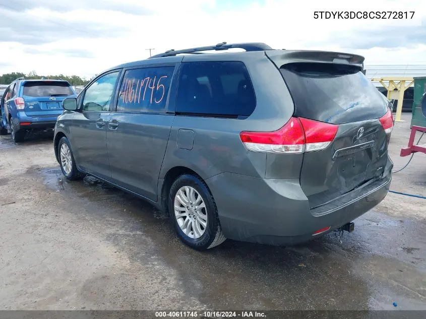 2012 Toyota Sienna Xle V6 8 Passenger VIN: 5TDYK3DC8CS272817 Lot: 40611745