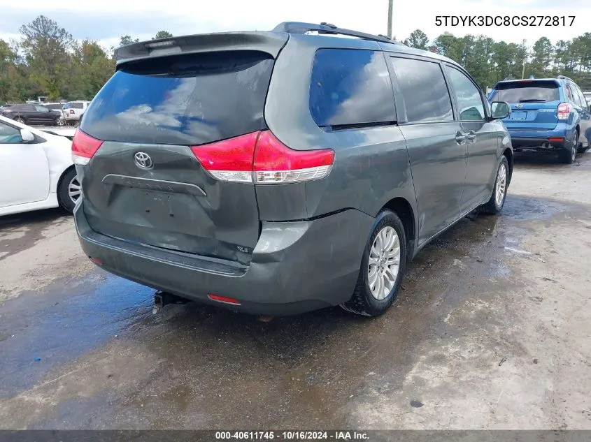 2012 Toyota Sienna Xle V6 8 Passenger VIN: 5TDYK3DC8CS272817 Lot: 40611745