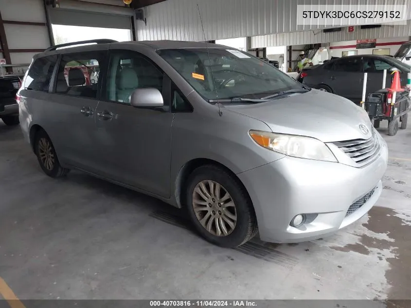 2012 Toyota Sienna Xle/Limited VIN: 5TDYK3DC6CS279152 Lot: 40703816