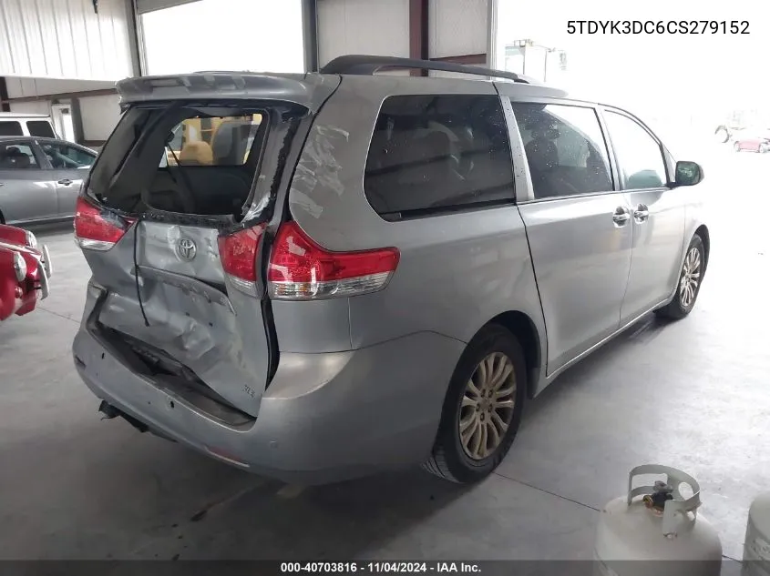 5TDYK3DC6CS279152 2012 Toyota Sienna Xle/Limited