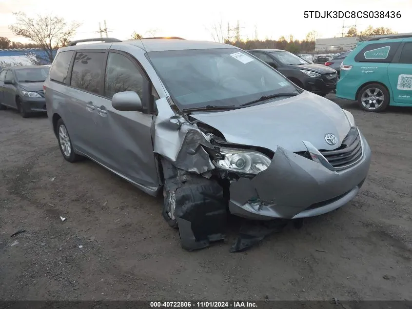 5TDJK3DC8CS038436 2012 Toyota Sienna Le 7 Passenger