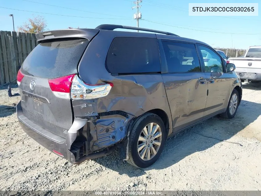 5TDJK3DC0CS030265 2012 Toyota Sienna Le 7 Passenger