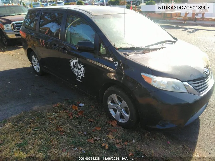 2012 Toyota Sienna Le 8 Passenger VIN: 5TDKA3DC7CS013907 Lot: 40796238