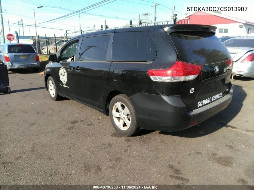 2012 Toyota Sienna Le 8 Passenger VIN: 5TDKA3DC7CS013907 Lot: 40796238