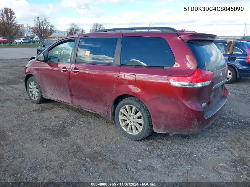 2012 Toyota Sienna Xle/Limited VIN: 5TDDK3DC4CS045090 Lot: 40805765