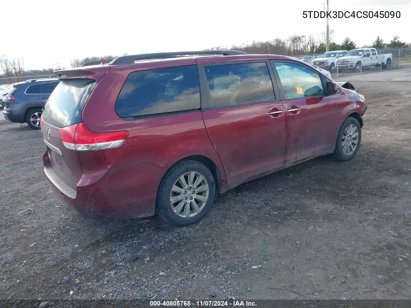 2012 Toyota Sienna Xle/Limited VIN: 5TDDK3DC4CS045090 Lot: 40805765