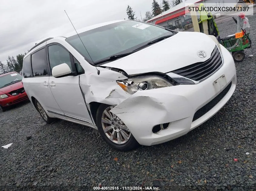 2012 Toyota Sienna Le 7 Passenger VIN: 5TDJK3DCXCS047137 Lot: 40812515