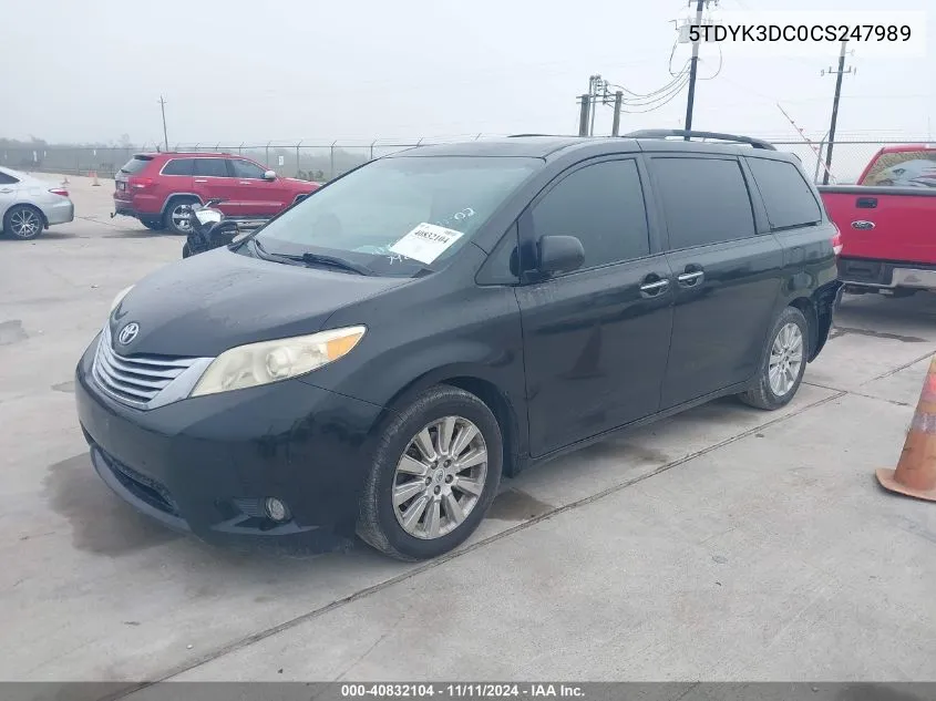 2012 Toyota Sienna Xle/Limited VIN: 5TDYK3DC0CS247989 Lot: 40832104