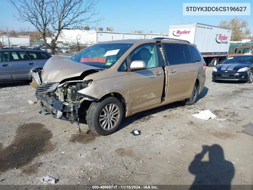 2012 Toyota Sienna Xle/Limited VIN: 5TDYK3DC6CS196627 Lot: 40869717