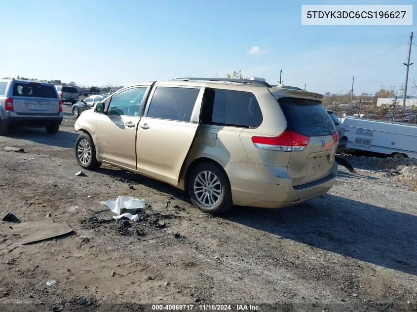 2012 Toyota Sienna Xle/Limited VIN: 5TDYK3DC6CS196627 Lot: 40869717