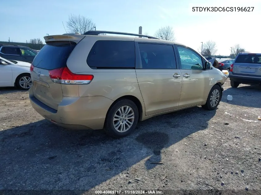 2012 Toyota Sienna Xle/Limited VIN: 5TDYK3DC6CS196627 Lot: 40869717