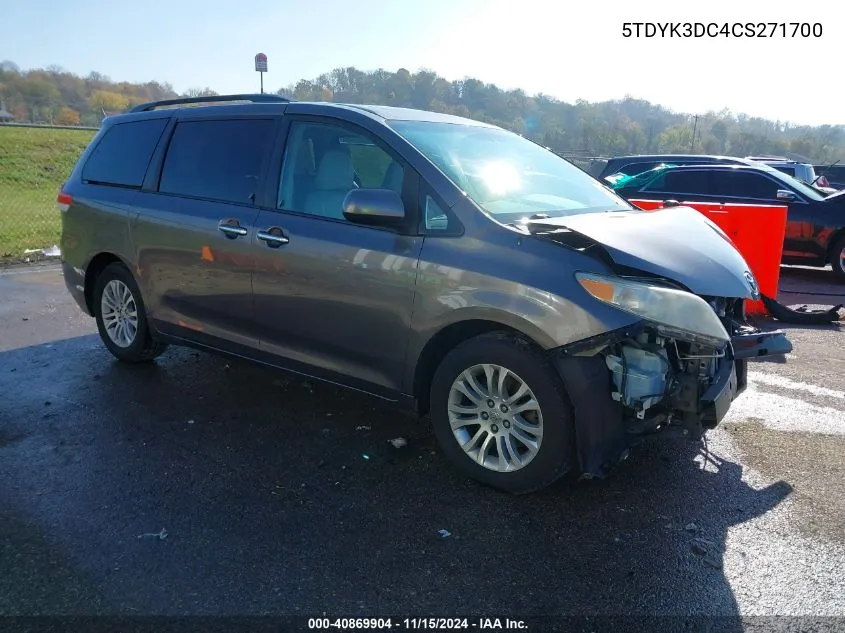 2012 Toyota Sienna Xle/Limited VIN: 5TDYK3DC4CS271700 Lot: 40869904