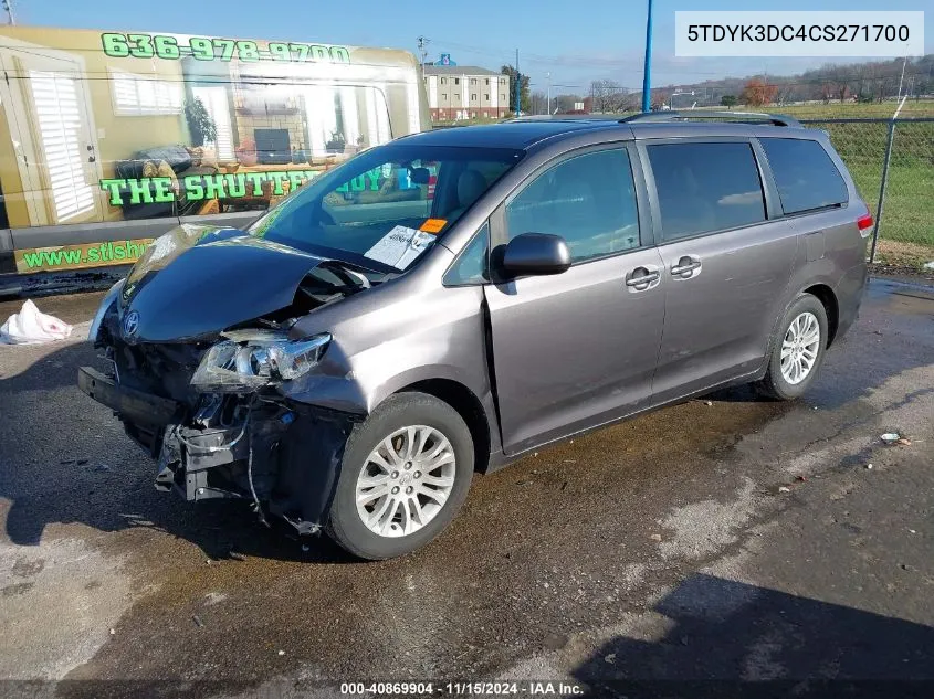 2012 Toyota Sienna Xle/Limited VIN: 5TDYK3DC4CS271700 Lot: 40869904