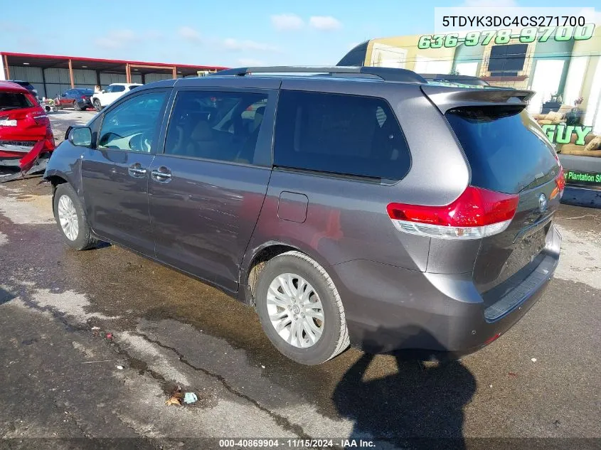 2012 Toyota Sienna Xle/Limited VIN: 5TDYK3DC4CS271700 Lot: 40869904