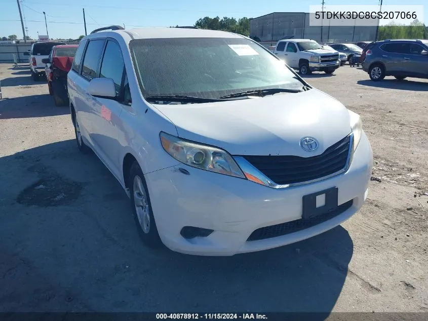 2012 Toyota Sienna Le V6 8 Passenger VIN: 5TDKK3DC8CS207066 Lot: 40878912