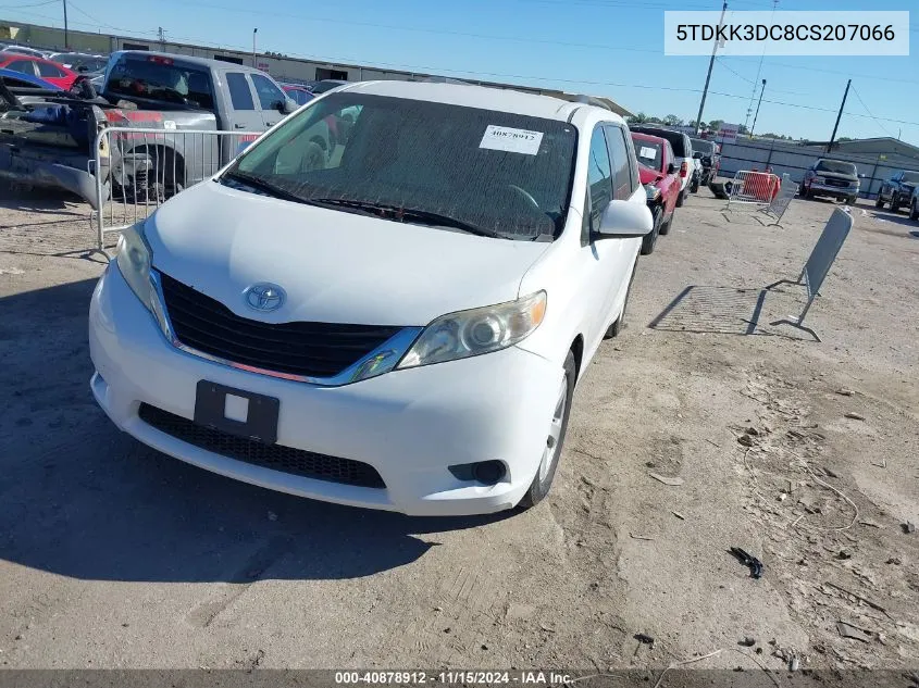 2012 Toyota Sienna Le V6 8 Passenger VIN: 5TDKK3DC8CS207066 Lot: 40878912