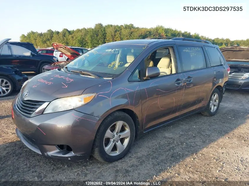 2013 Toyota Sienna VIN: 5TDKK3DC3DS297535 Lot: 12082652