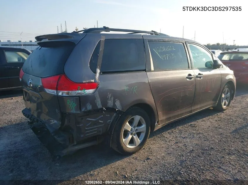 2013 Toyota Sienna VIN: 5TDKK3DC3DS297535 Lot: 12082652