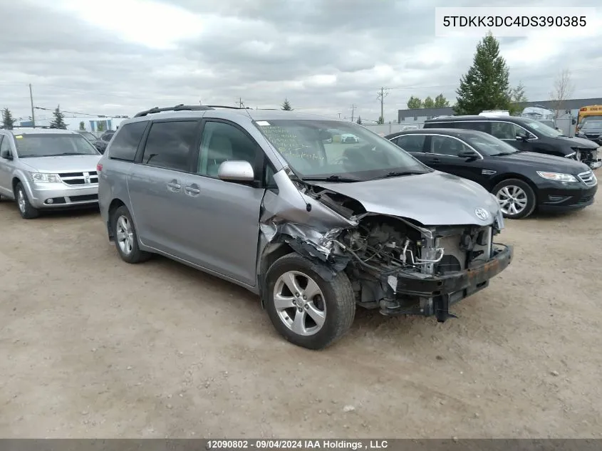 2013 Toyota Sienna Le VIN: 5TDKK3DC4DS390385 Lot: 12090802