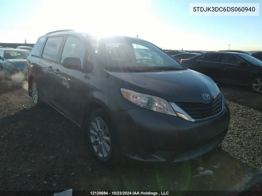 2013 Toyota Sienna Le VIN: 5TDJK3DC6DS060940 Lot: 12128694